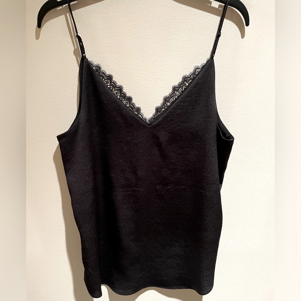 Black Express Lace-Trim Tank Size S
